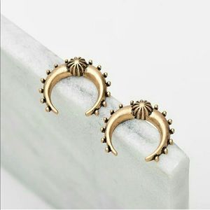 Made in USA - Artisan Crescent Moon Studs